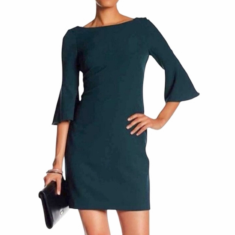Vince Camuto Forest Green 3/4 length sleeve dress.